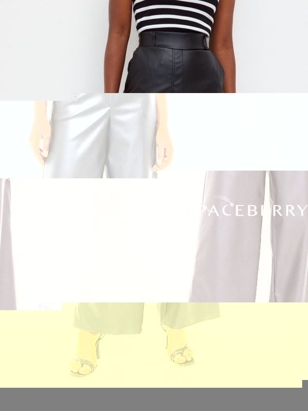 Женские кожаные брюки, штаны широкие